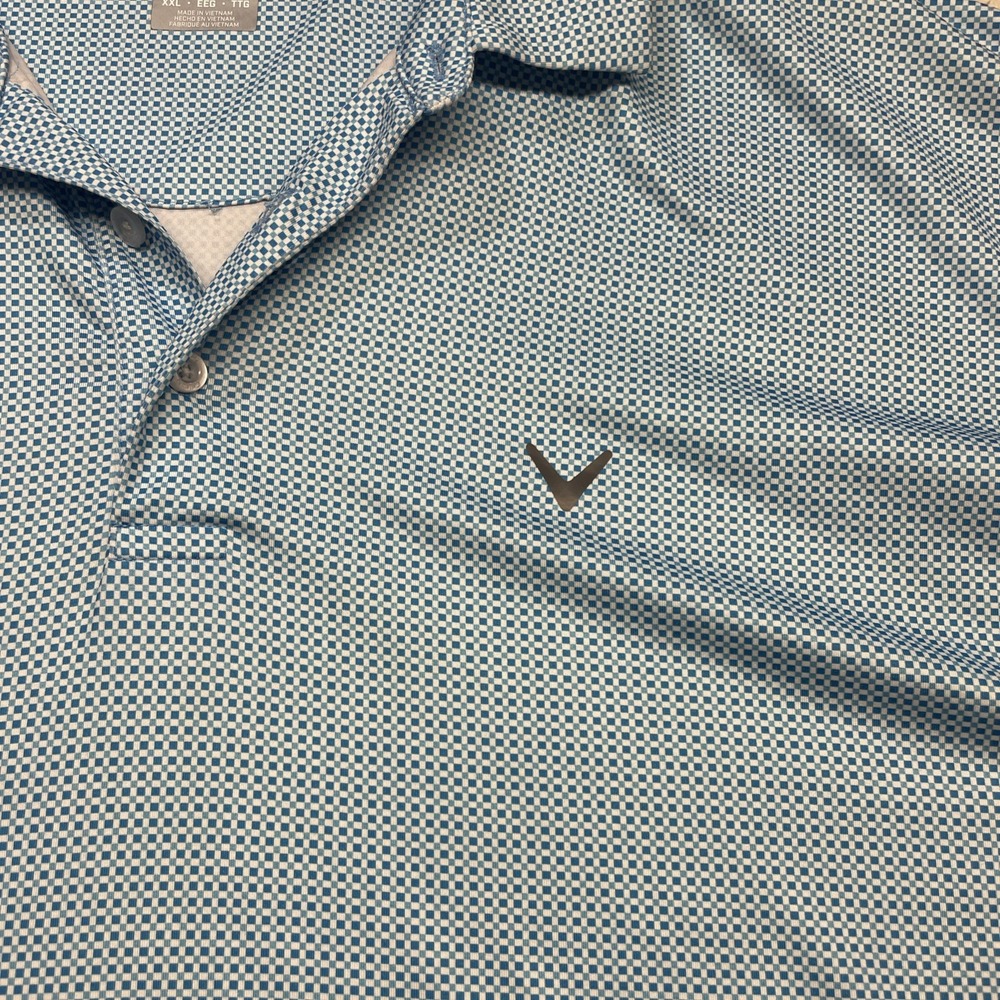 Callaway Opti-Dri‎ Men's XXL Blue Abstract Design Golf Polo Shirt - Picture 5 of 7